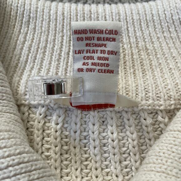 Sundance Chunky Knit Cardigan Sweater Double Breasted Pockets Ivory XXL - Picture 9 of 11